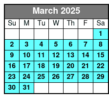 Edge Observation Deck - General Admission March Schedule