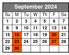 Washington D.C (dc1) September Schedule