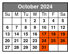 Kayak Island Tour October Schedule