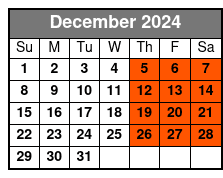 Kayak Island Tour December Schedule