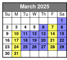 Kayak Island Tour March Schedule