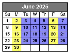 Kayak Island Tour June Schedule