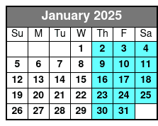 Escape River Island January Schedule