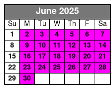 Escape River Island June Schedule