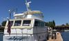 Back of the Bleu Wave with the Lake Tahoe Sightseeing and Lunch Cruises Aboard the Bleu Wave