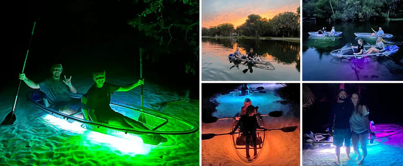 90-Minute Clear Kayak Sunset/Glow Tour in Rainbow Springs