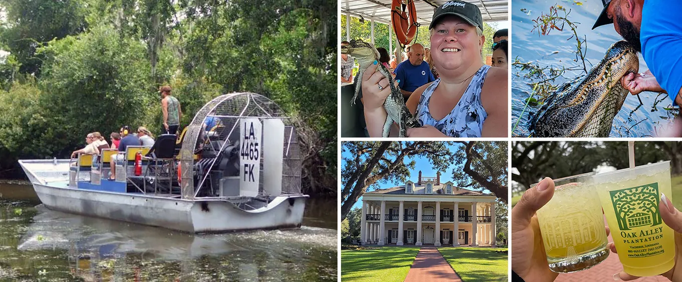 Combo Tour: Oak Alley Plantation and Airboat Swamp Tour from New Orleans