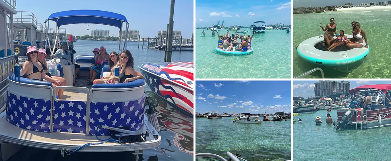 Private Pontoon in Crab Island with Captain