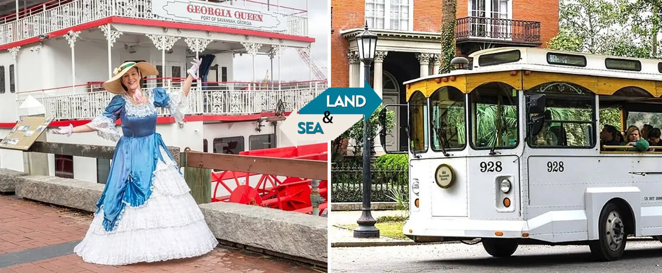 Half Day Tour Land and Sea Savannah Historic Trolley and Cruise
