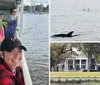 A smiling person in a black cap is posing for a photo on a boat with several other passengers enjoying the ride in the background