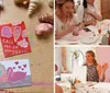 A group of people are engaged in a creative workshop painting and crafting at a table decorated with colorful art supplies flowers and drinks