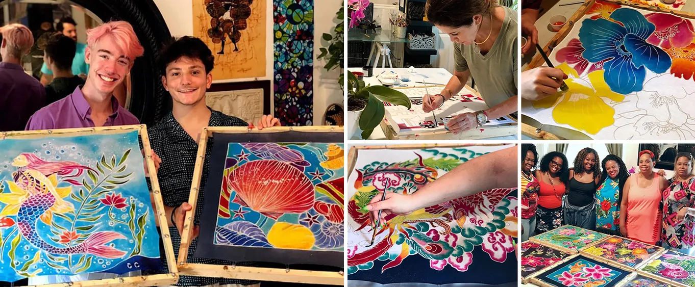Make and Paint a Malaysian Batik Scarf in Aventura, Florida