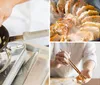 A person is pan-frying dumplings on a stovetop