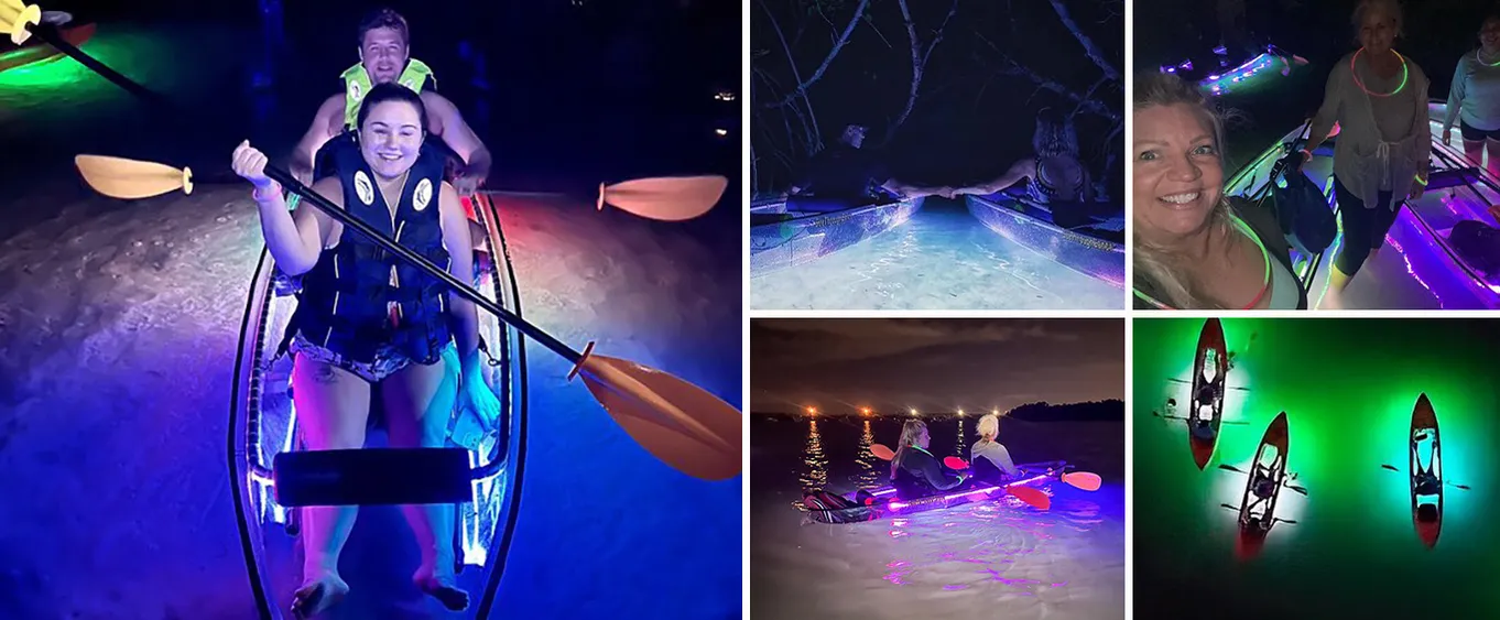 Illuminated Clear Kayak Led Glow Nights Mangrove Paddle
