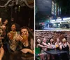 A group of cheerful people is taking a selfie in a bar raising their drinks to the camera