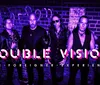 The image features a group of six men standing in front of a brick wall with the text Double Vision The Foreigner Experience in bold purple letters