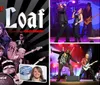 The image is a promotional poster for a celebration of Meat Loaf featuring his band members and American Idol winner Caleb Johnson with a collage of musicians performing and bold text highlighting the event